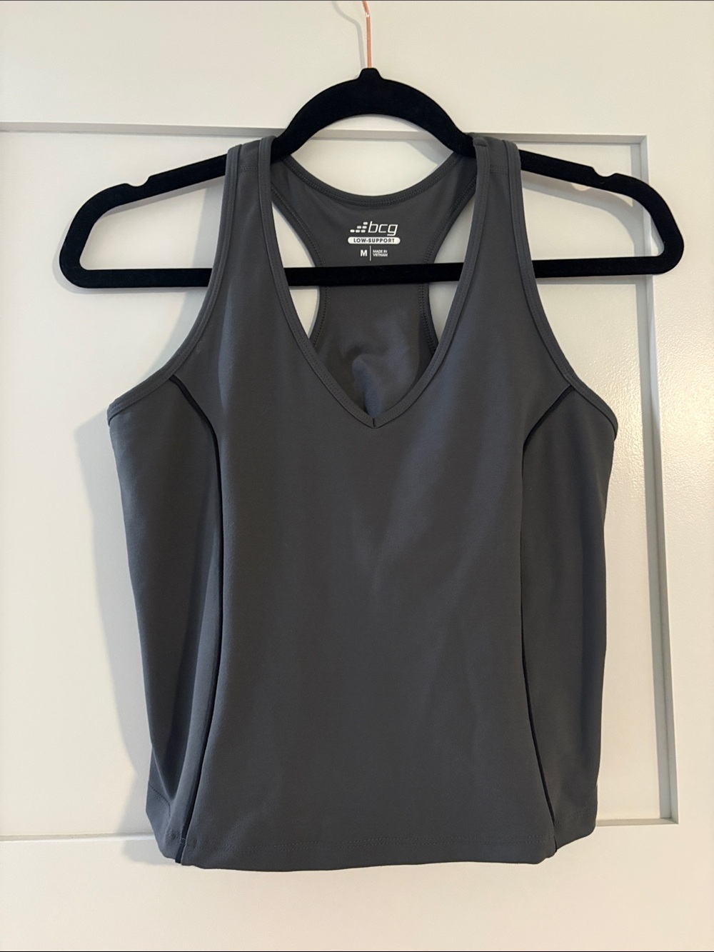 bcg Gray V-Neck Racerback Tank Top